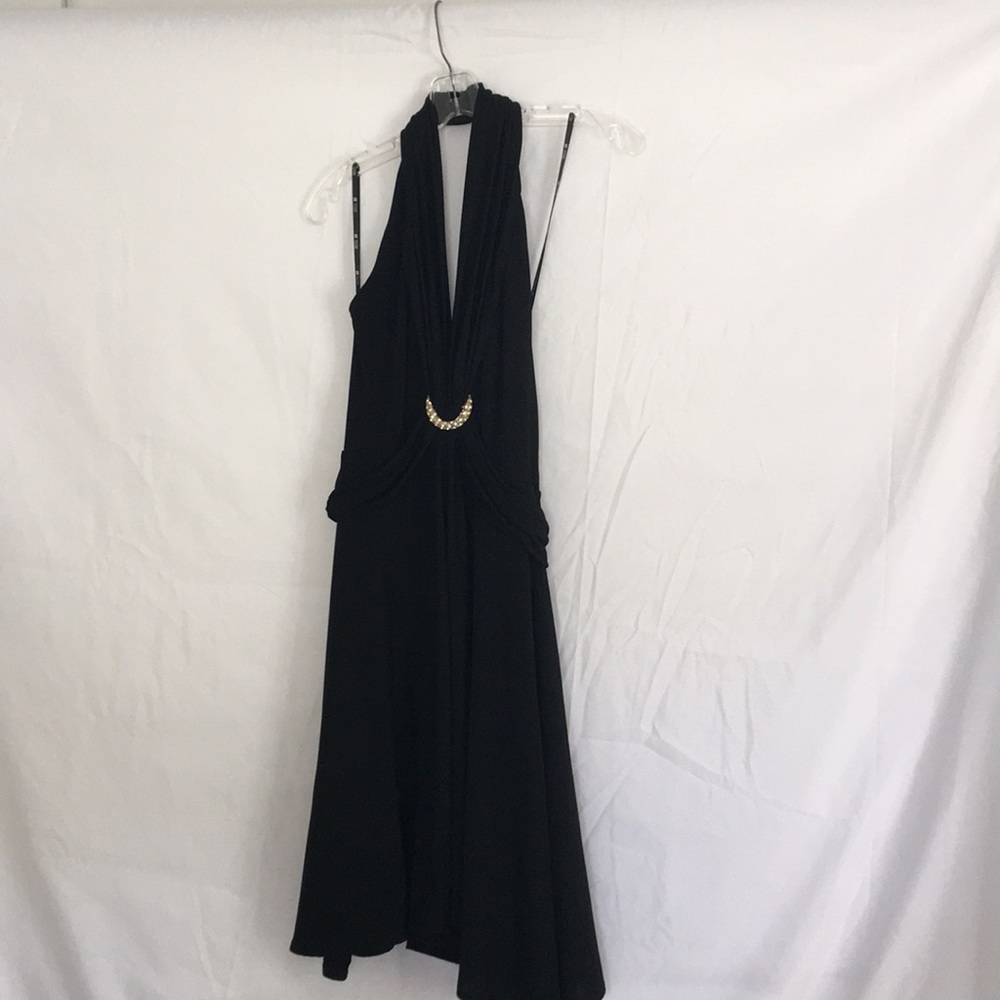Black halter tadashi dress